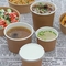 100% سازگار با محیط زیست، کاغذ کرافت را بیرون بیاورید تا کاسه های سوپ درب دار را بردارید